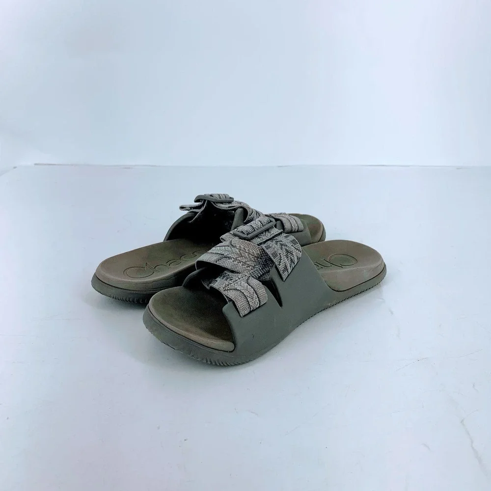Chaco Chillos Slide Sandals Womens 7 Olive Green Adjustable‎ Strap J106846